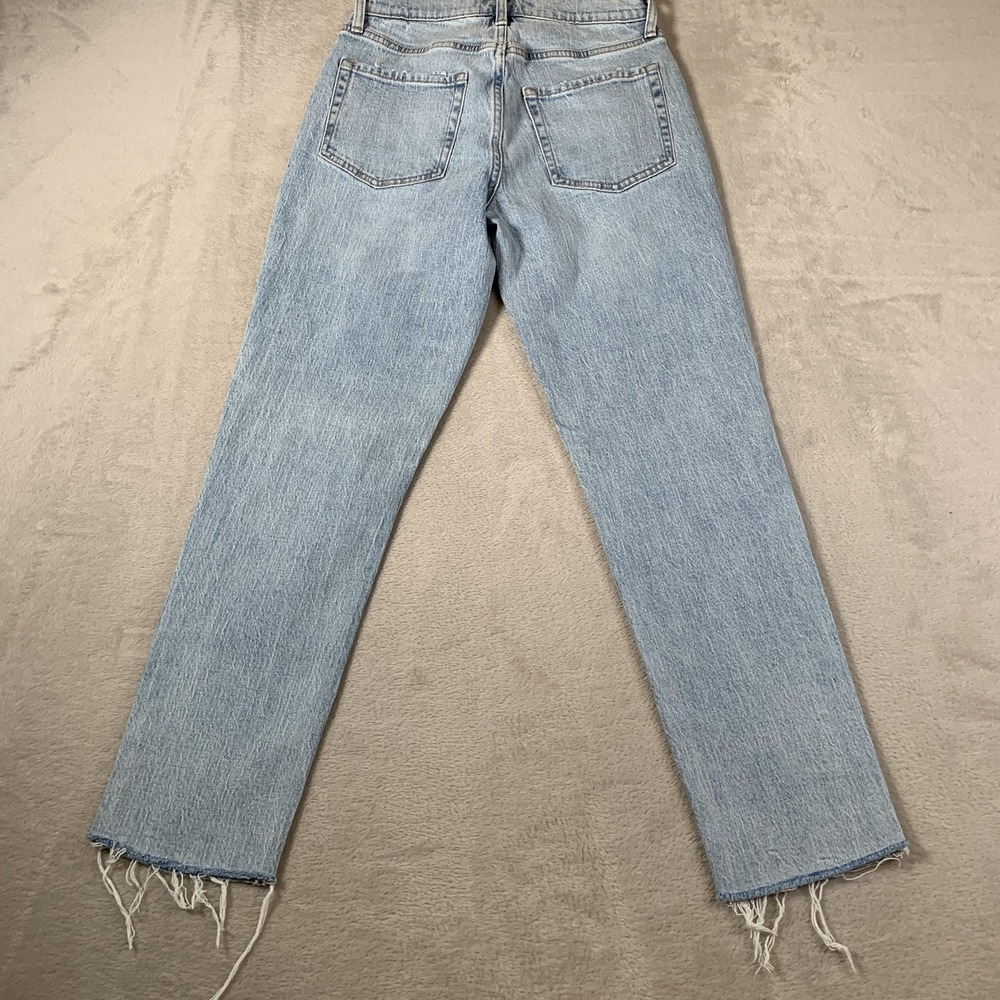 Aeropostale Mom Jean Womens 2 Light Wash High Rise Straight Leg Distressed Denim - Picture 10 of 11